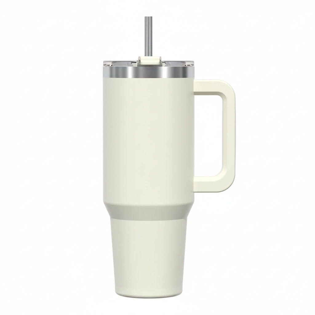 20/30/40Oz Tumbler with Handle & Straw, Large Capacity Stainless Steel Thermal Cup, Vacuum Insulated Mug for Car, Travel