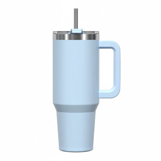 20/30/40Oz Tumbler with Handle & Straw, Large Capacity Stainless Steel Thermal Cup, Vacuum Insulated Mug for Car, Travel
